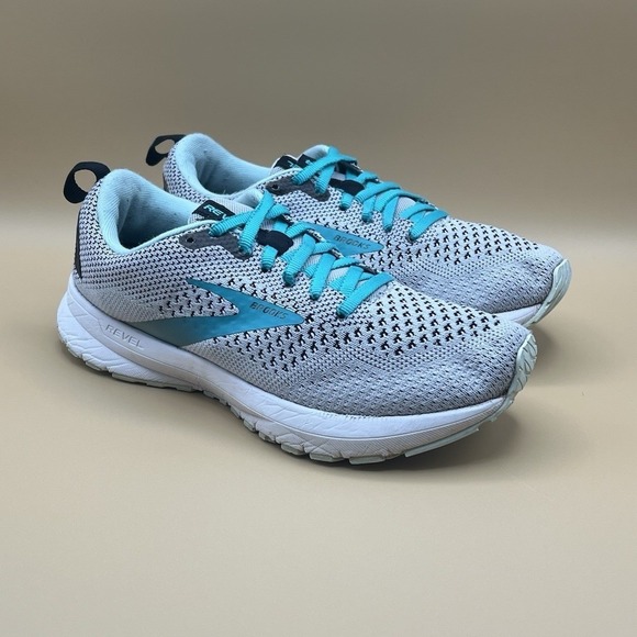 Brooks Shoes - Brooks Revel 4 Grey Teal Athletic Running Shoes - Women's Size 6 USED